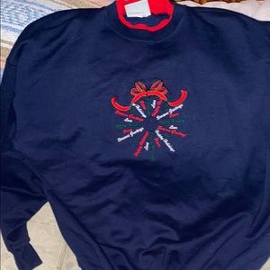 Navy and red pullover